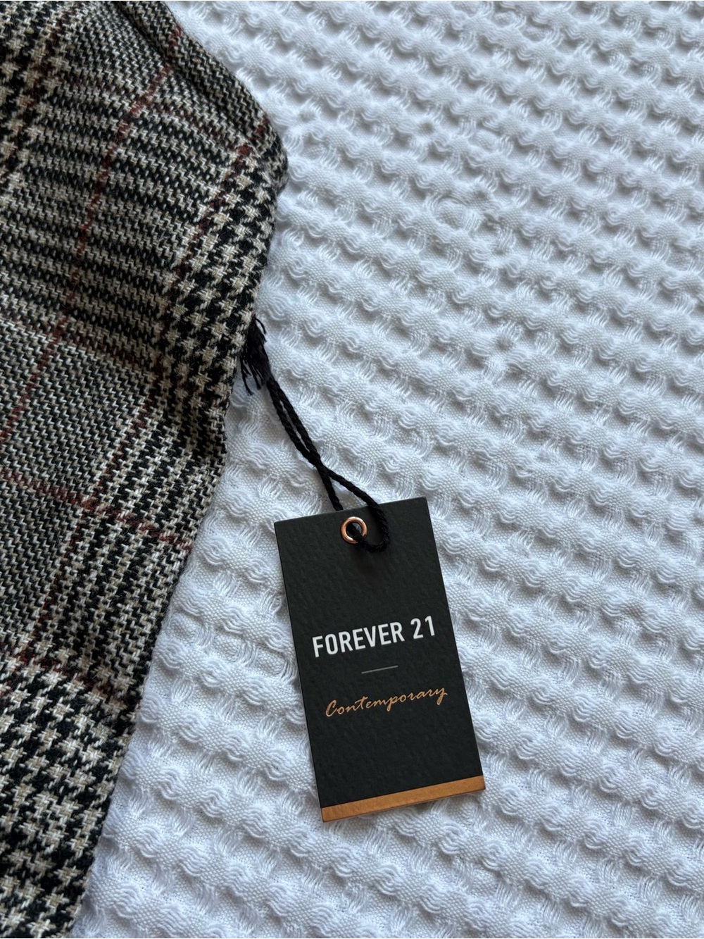 NWT Forever 21 Plaid Tweed Wide Leg Culotte Overalls Size M - Picture 2 of 7